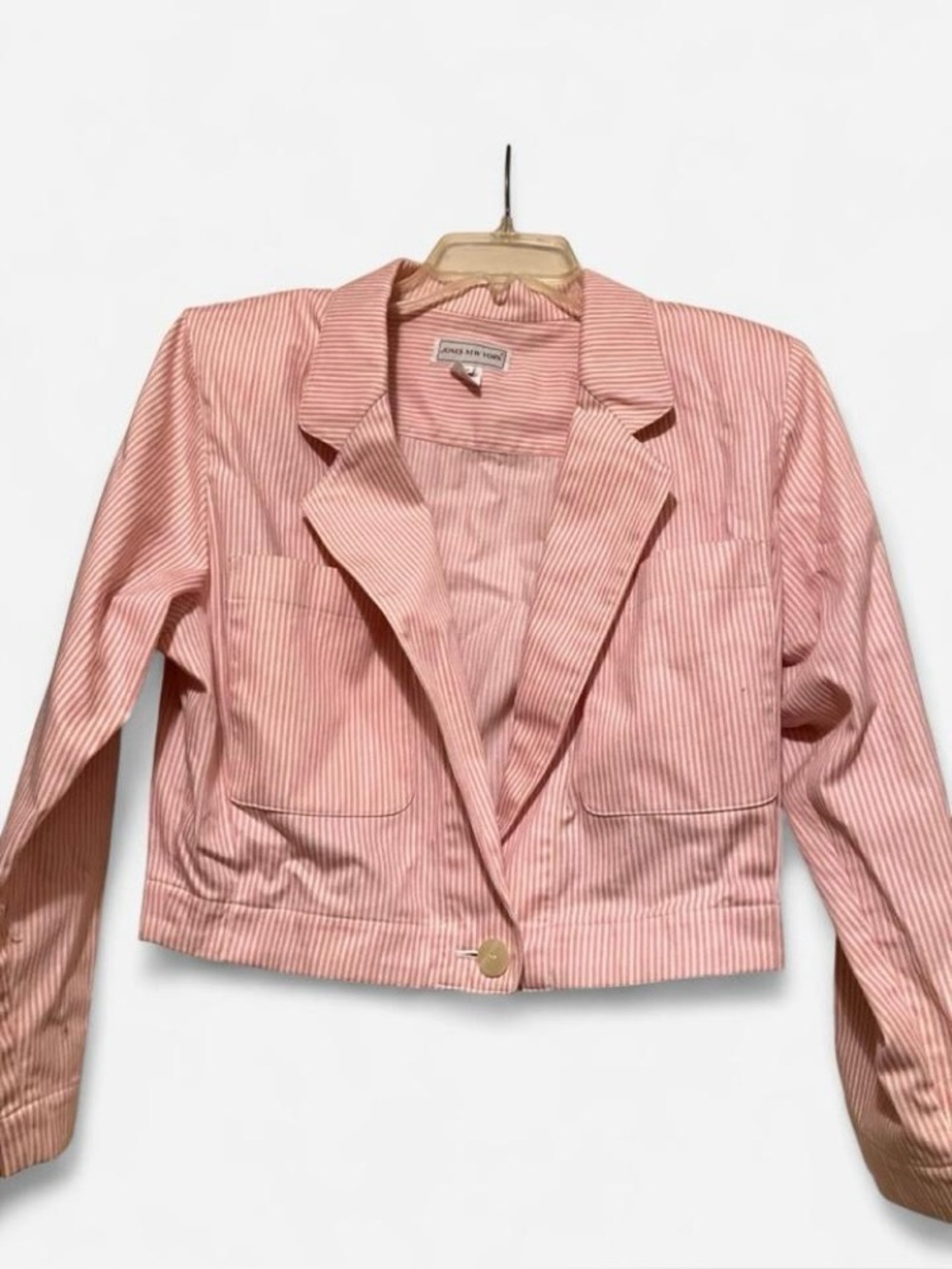 Jones New York Pink Striped Cropped Blazer NWT size 10